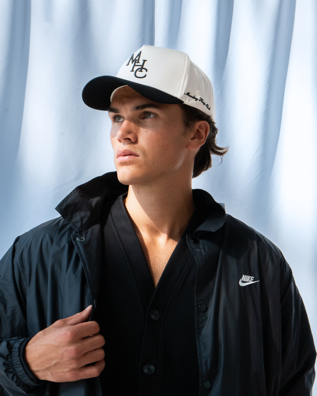 MHC Script Snapback | Cream & Black