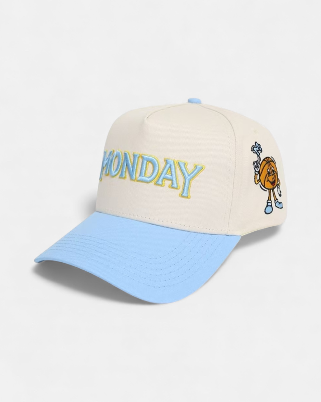 Monday Snapback | Cream & Baby Blue – Monday Hoops Club display picture 1