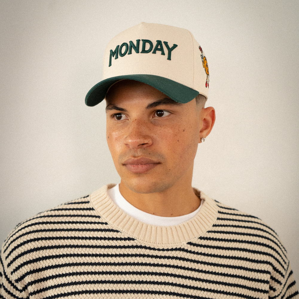Monday Snapback | Cream & Vintage Green