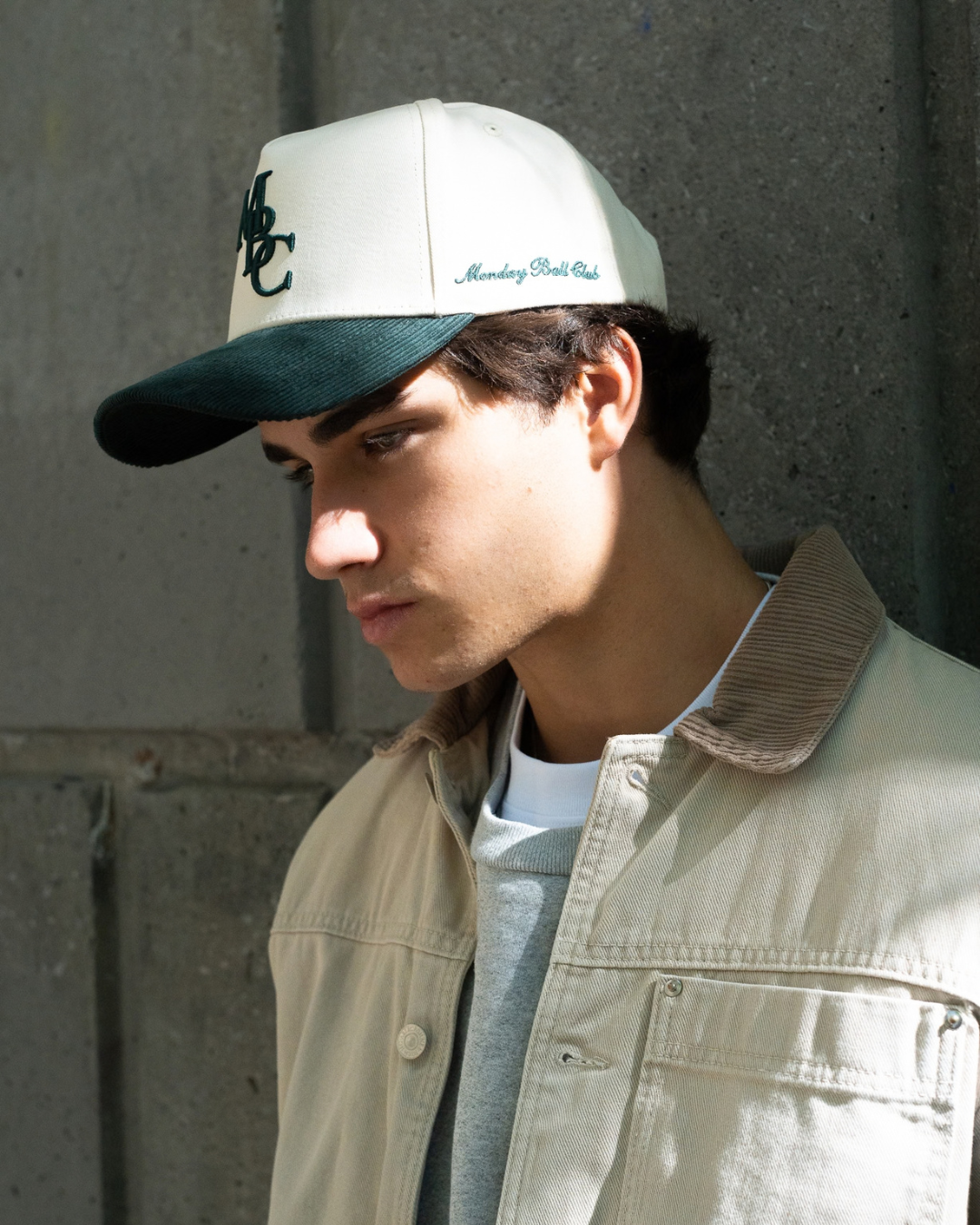 MBC Corduroy Snapback | Cream & Green