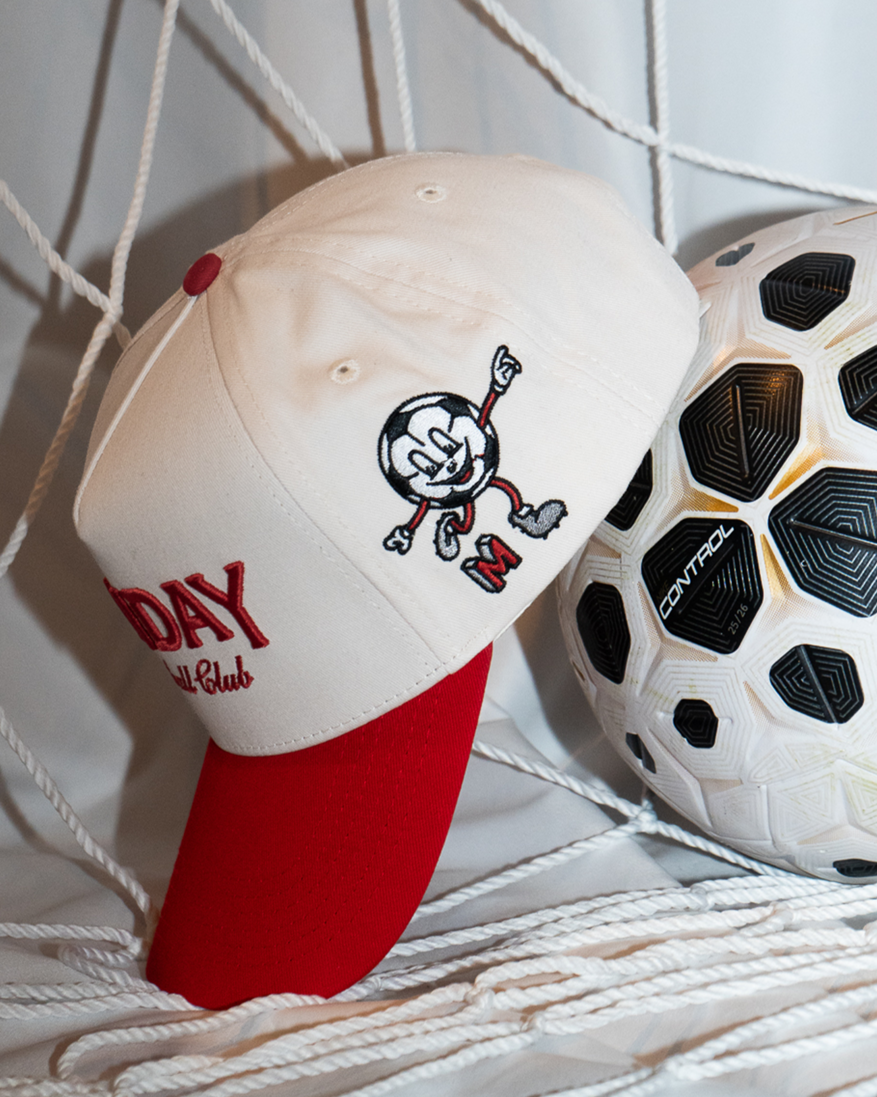 Monday Football Club Snapback | Cream & Red