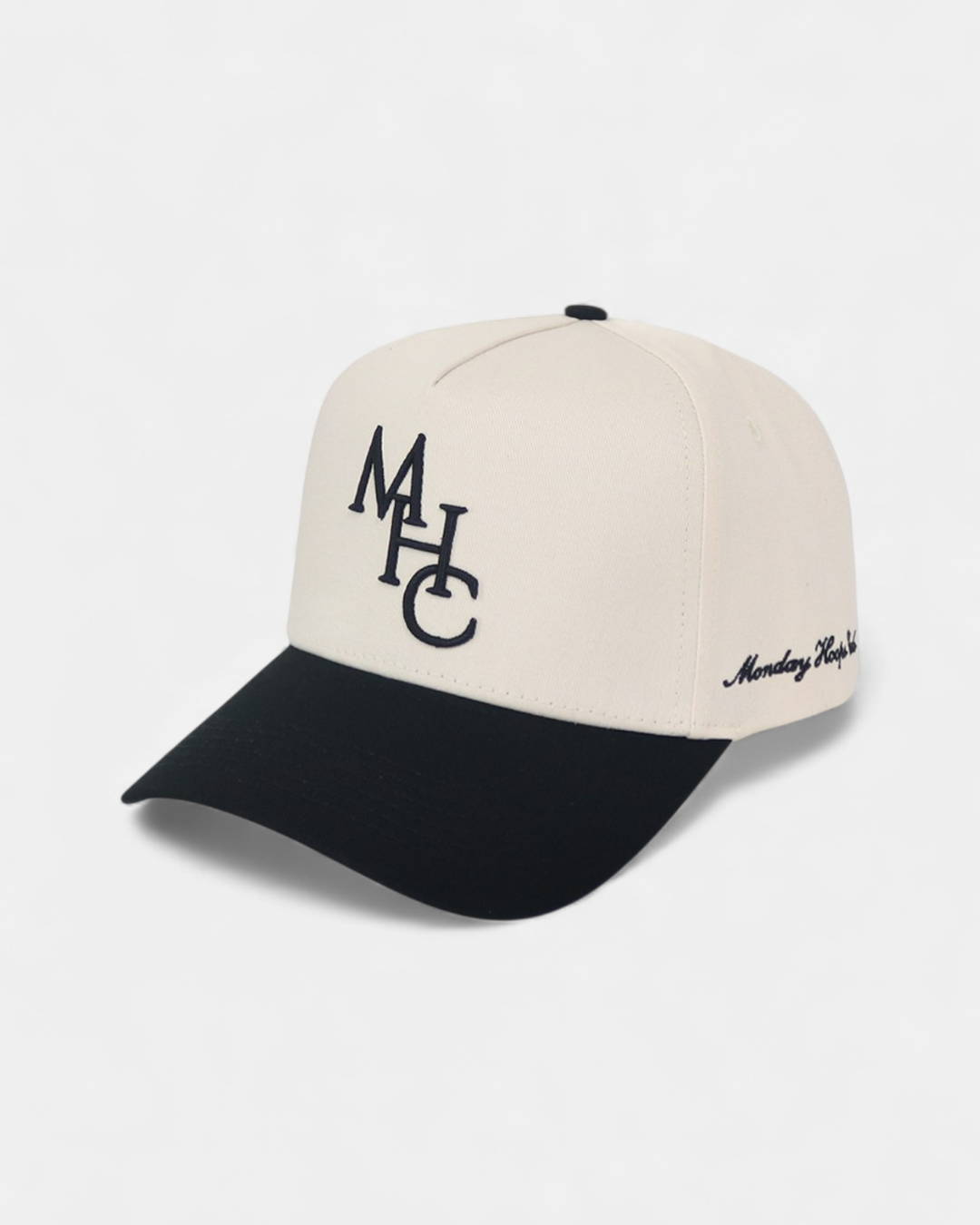 MHC Script Snapback | Cream & Black