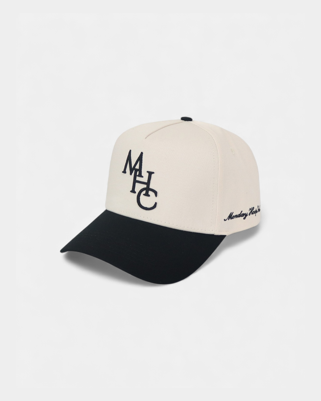 MHC Script Snapback | Cream & Black