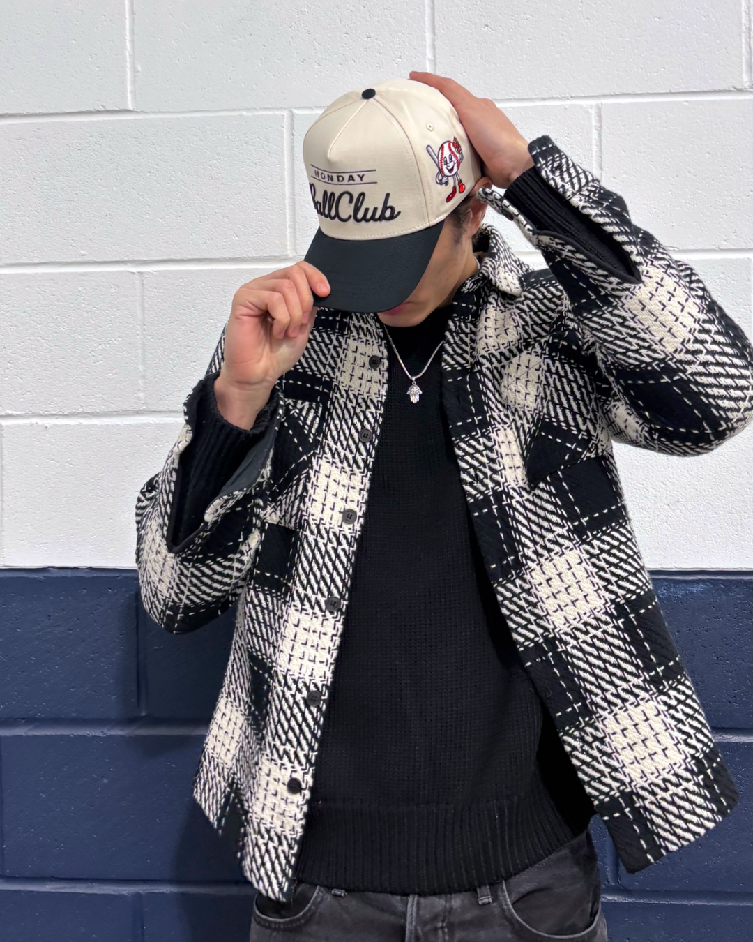 Monday Ball Club Snapback | Cream & Black