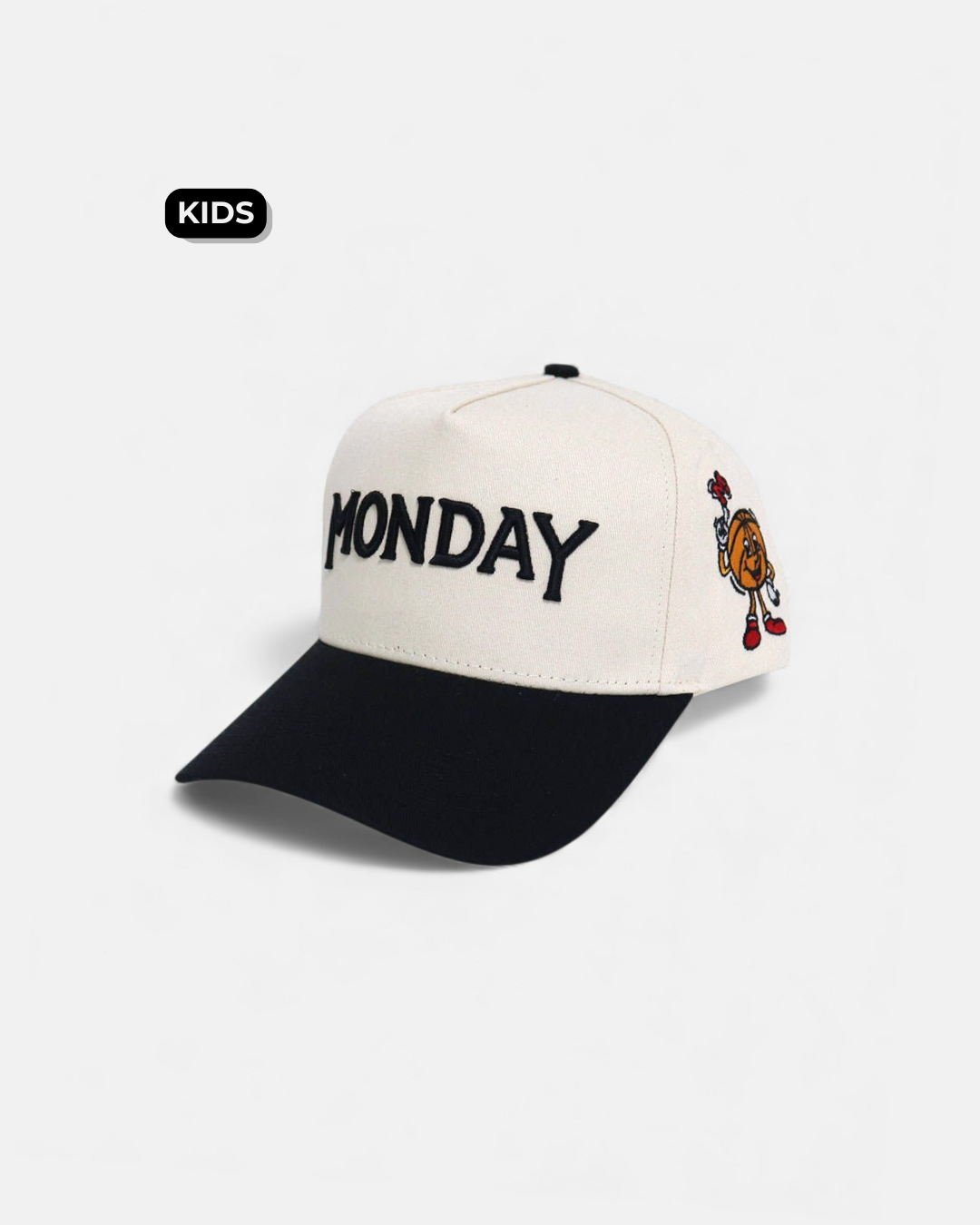 Monday Kids Snapback | Cream & Black
