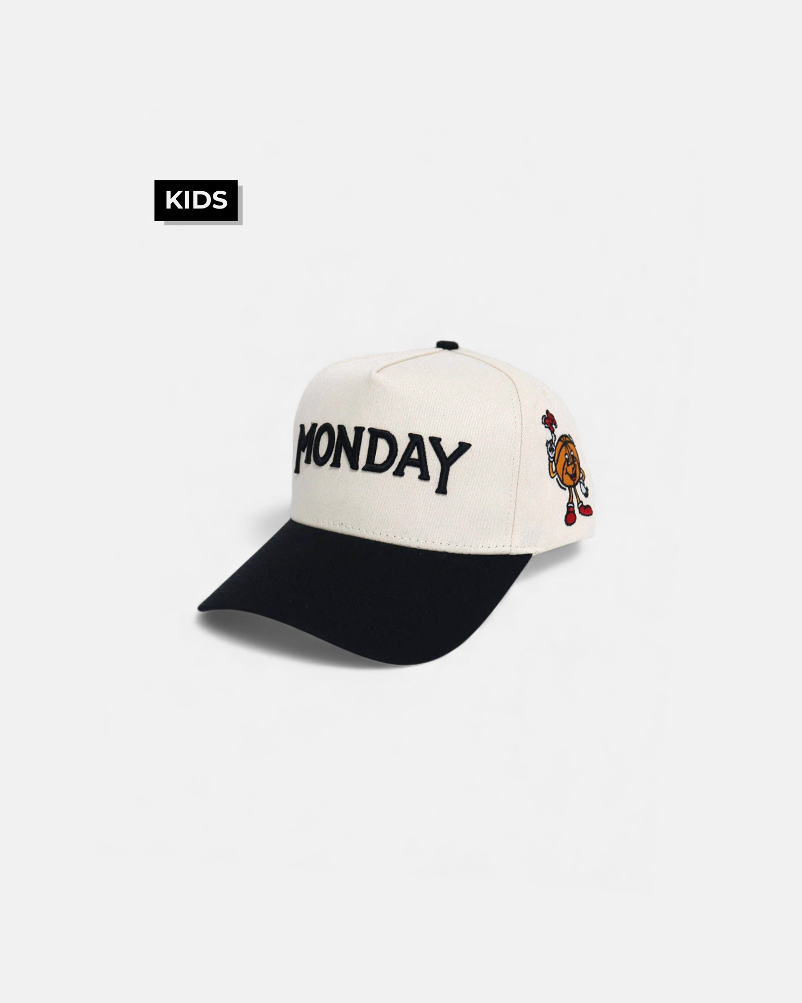 Monday Kids Snapback | Cream & Black